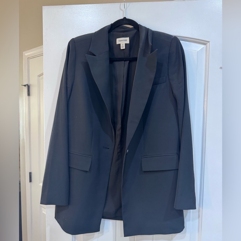 Open Edit Women's Black Tailored Blazer